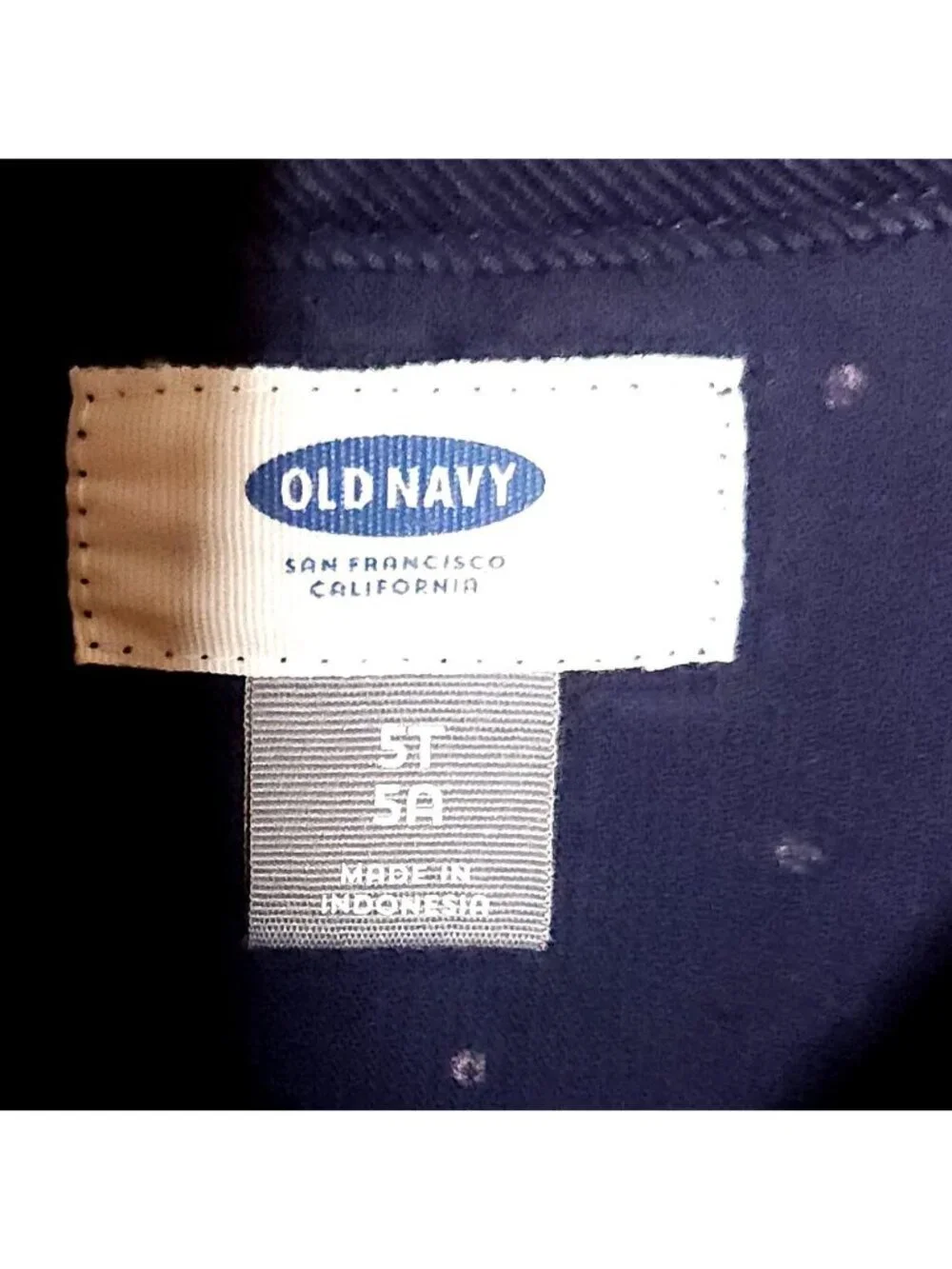 Old Navy Girls Navy Blue White Polka-dot Corduroy Long Sleeve Dress 5T